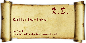 Kalla Darinka névjegykártya